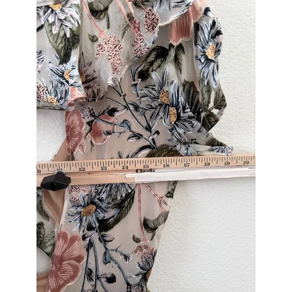 For Love & Lemons Luciana Maxi Dress Ivory Floral S